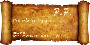Petrán Petra névjegykártya
