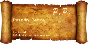 Petrán Petra névjegykártya